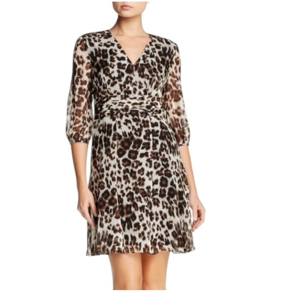 Diane Von Furstenberg Silk Vintage Leopard Print Silk Dress Size 8 M
